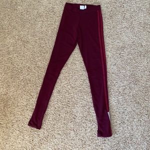 Burgundy Adidas leggings